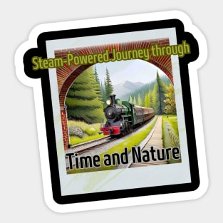 Enchanting Steam Journey: Through Trees and Brick Bridge Sticker